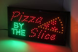"Pizza BY THE Slice" Animated LED Sign with Hanging Chain 15875
