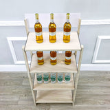 FixtureDisplays® 4-Tier Wood Rack Display For Beverage Fruit Merchandise W/ Sign Board 15904