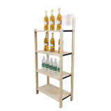 FixtureDisplays® 4-Tier Wood Rack Display For Beverage Fruit Merchandise W/ Sign Board 15904