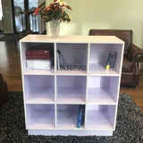 White 1-sided Island Cube Cubbie Display Storage Slots for Day Care Preschool Book Rack Mud Room