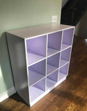 White 1-sided Island Cube Cubbie Display Storage Slots for Day Care Preschool Book Rack Mud Room