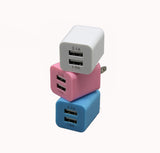 Double USB Port USB AC/DC Power Adapter Wall Charger iPhone Android 15931 3PK