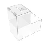 Locking Acrylic Fundraising Donation Coin Box Container with Cam Lock + Product Compartment 15944