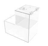 Locking Acrylic Fundraising Donation Coin Box Container with Cam Lock + Product Compartment 15944