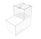 Locking Acrylic Fundraising Donation Coin Box Container with Cam Lock + Product Compartment 15944