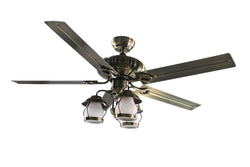 52 Ceiling Fan Light With Three Glass Lamps And Remote Control 15973