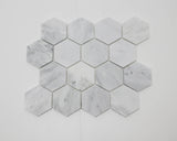 13.58 x 11.41" Carrara White Marble Tiles 15975