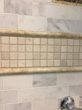 13.97 x 12.2" Carrara White 3.9x1.95 Brick Marble Stone Tiles 15976