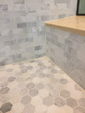 13.97 x 12.2" Carrara White 3.9x1.95 Brick Marble Stone Tiles 15976