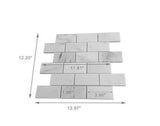 13.97 x 12.2" Carrara White 3.9x1.95 Brick Marble Stone Tiles 15976
