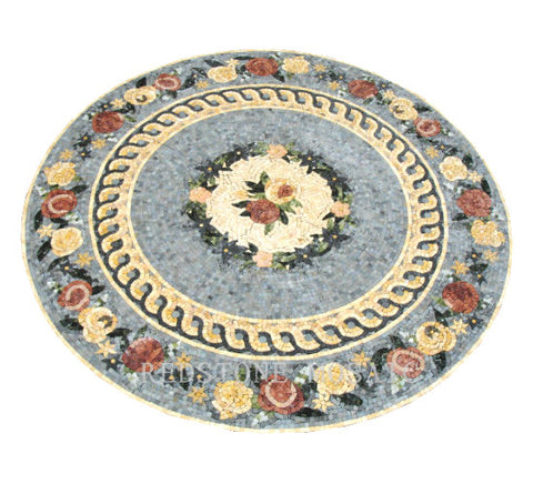 40" Handmade Pattern Art Tile Stone Floral Decor Medallion Marble Mosaic 15979