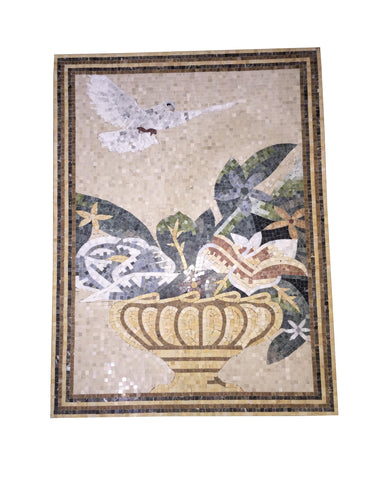 20x40 Handmade Pattern Art Tile Stone Floral Decor Medallion Marble Mosaic