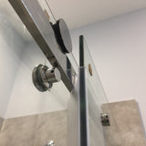 56 to 59" Sliding Tub Door Shower Glass Enclosure, Stainless Steel Finish 15983