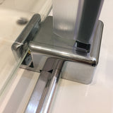 56 to 59" Sliding Tub Door Shower Glass Enclosure, Stainless Steel Finish 15983