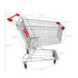FixtureDisplays 4.4 Cubic Foot 125 L Shopping Cart Grocery Supermarket Store Cart Ships on LTL Truck Service 35" long, 22" wide, 39" tall 16001