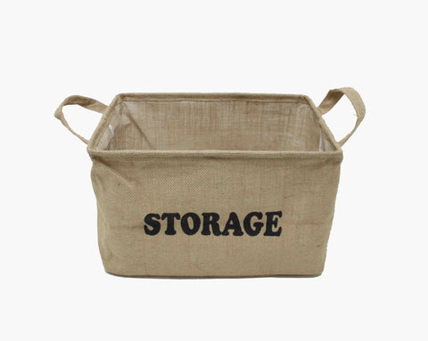 14.5 x 9 x 10.5" Jute Storage Basket for Organizing Toys, Books, Baby Clothing 16040