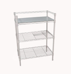 3 Tier Heavy Duty Steel Adjustable Steel Wire Stand Wire Shelving Storage Rack