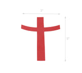 3 x 5" Red Christian Cross Sticker Church Logo Self Adhesive Label 16053