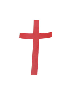 3 x 5" Red Christian Cross Sticker Church Logo Self Adhesive Label 16053