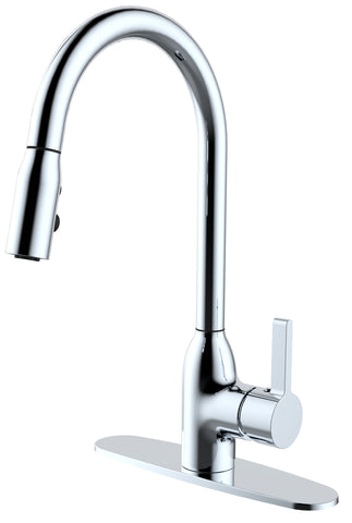 Single Handle/Hole Modern Kitchen Faucet With Pullout Handspray 16083
