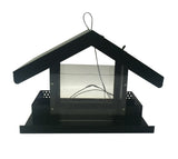 Metal & Acrylic Bird Feeder Bird House Outdoor Seed Feeder Garden - Black 16090