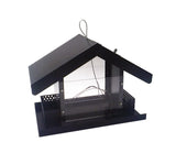 Metal & Acrylic Bird Feeder Bird House Outdoor Seed Feeder Garden - Black 16090