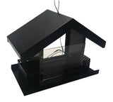 Metal & Acrylic Bird Feeder Bird House Outdoor Seed Feeder Garden - Black 16090