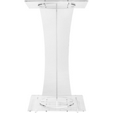 Assembled Clear Acrylic Podium Pulpit Lectern Curved Transparent 18X14X45" OKLAHOMA-471