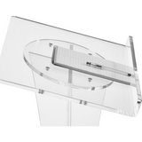 Assembled Clear Acrylic Podium Pulpit Lectern Curved Transparent 18X14X45" OKLAHOMA-471