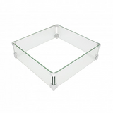 Fire Pit Wind Guard 30X30X6" Square Tempered Glass Flame Guard Patio Propane  1003G