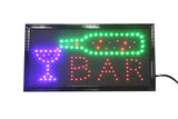 "Bar" Animated LED Sign with Hanging chain, Rectangular - Red, Yellow, Green & Blue 16674