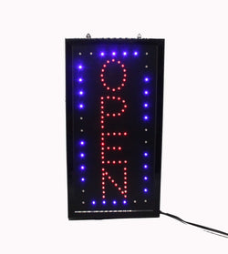 "OPEN" Vertical LED Sign with Hanging Chain - Red & Blue 16675