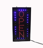 "OPEN" Vertical LED Sign with Hanging Chain - Red & Blue 16675