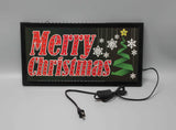 "Merry Christmas" Snowflake LED Animated Sign Home Decor Hanging Color Message Display 16676