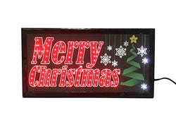 "Merry Christmas" Snowflake LED Animated Sign Home Decor Hanging Color Message Display 16676