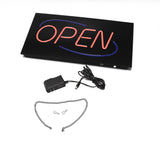 "OPEN" LED Sign with Hanging Chain, Rectangular - Red & Blue 16680