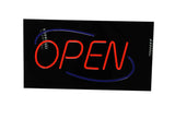 "OPEN" LED Sign with Hanging Chain, Rectangular - Red & Blue 16680