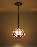 Tiffany Style Glass & Steel Hanging Pendant Ceiling Lamp Fixture 16692