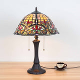Tiffany Style Glass & Resin Classical Desktop Lamp 16-Inch Shade 16695