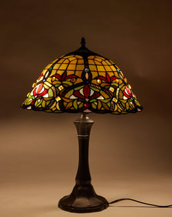 Tiffany Style Glass & Resin Classical Desktop Lamp 16 Inch Shade 16695