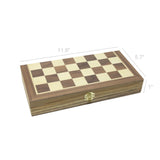 Chess Set 12"x12" Folding Wooden Standard Travel International Chess Game Board Set with Magnetic