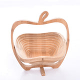 Folding Fruit Basket APPLE Bowl Collapsible Bamboo Basket 16713