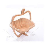 Folding Fruit Basket APPLE Bowl Collapsible Bamboo Basket 16713