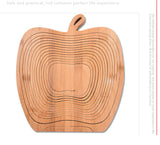 Folding Fruit Basket APPLE Bowl Collapsible Bamboo Basket 16713