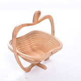 Folding Fruit Basket APPLE Bowl Collapsible Bamboo Basket 16713