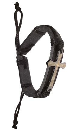 Lords Prayer Bracelet Genuine Leather Cross Christian Gift Bracelet Jewelry