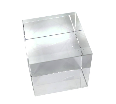 1.5x1.5x1.5" Riser Paper Weight Clear Crystal Cube Riser Solid Block