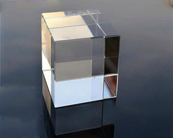 2x2x2" Riser Paper Weight Clear Crystal Cube Riser Solid Block