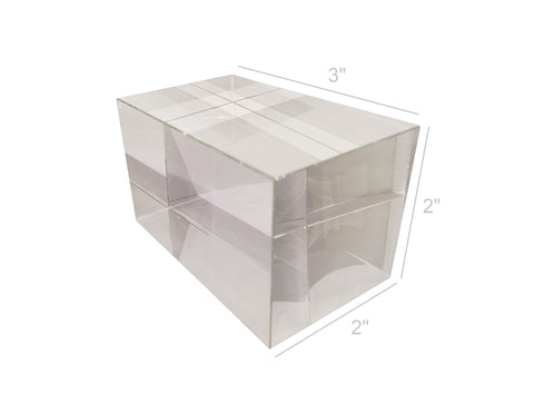 Fixture Displays 2x2x3" Riser Paper Weight Clear Crystal Cube Riser Solid Block