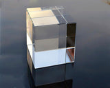 Fixture Displays 3x3x3" Riser Paper Weight Clear Crystal Cube Riser Solid Block